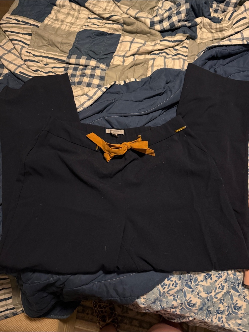 Marc New York Navy Pants with Mustard Tie